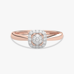 Elegancki złoty pierścionek z brylantami w stylu vintage z okrągłą ozdobą