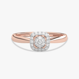 Elegancki złoty pierścionek z brylantami w stylu vintage z okrągłą ozdobą