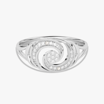 Złoty pierścionek z brylantami w eleganckim, spiralnym wzorze od Venetia Jewels