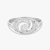 Złoty pierścionek z brylantami w eleganckim, spiralnym wzorze od Venetia Jewels