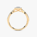 Złoty Pierścionek z Brylantami w eleganckiej oprawie z delikatnymi detalami