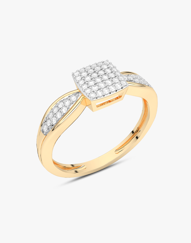 Złoty pierścionek Venetia Jewels VCR-13000 z diamentowym wykończeniem dla eleganckiego wyglądu