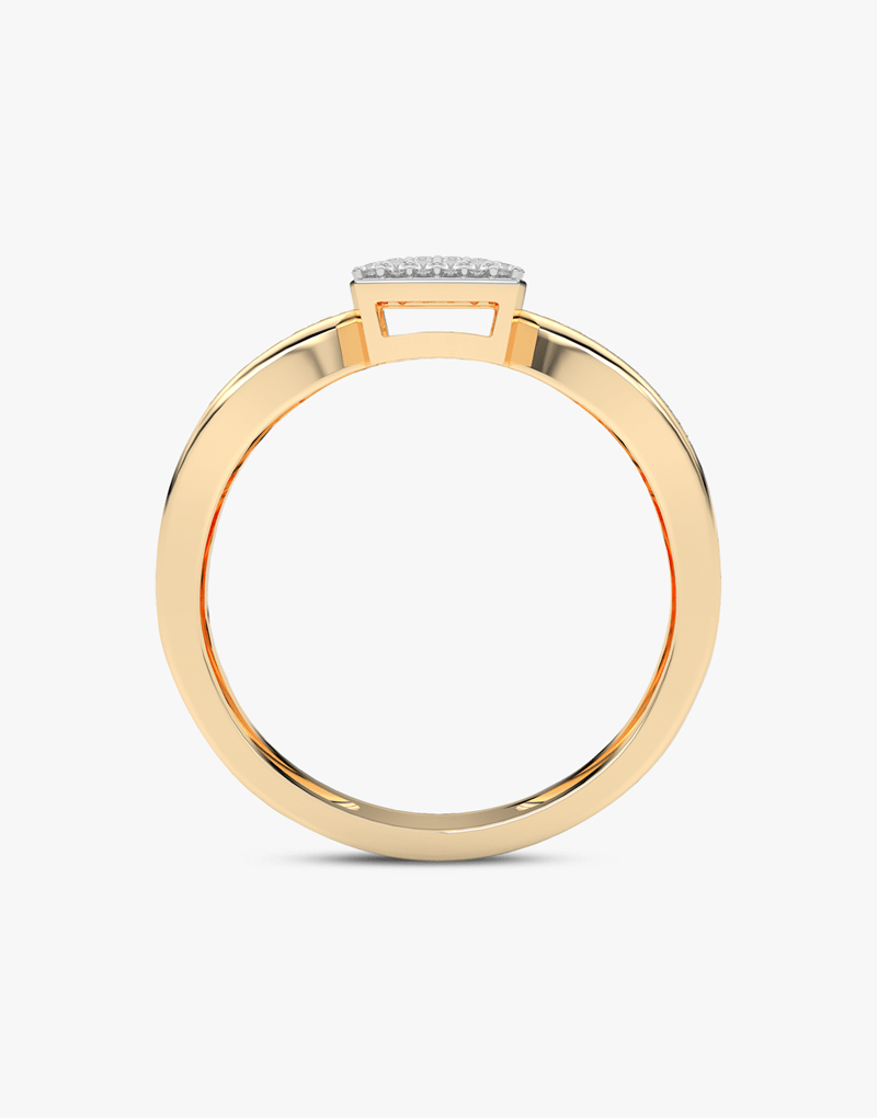 Złoty pierścionek VCR-13000 od Venetia Jewels z diamentowym zdobieniem u góry