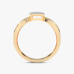 Złoty pierścionek VCR-13000 od Venetia Jewels z diamentowym zdobieniem u góry