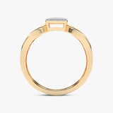 Złoty pierścionek VCR-13000 od Venetia Jewels z diamentowym zdobieniem u góry