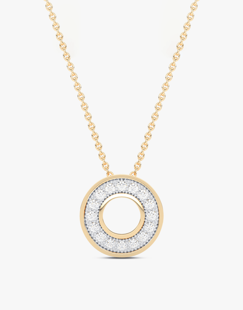 Złoty wisiorek z brylantami na łańcuszku, elegancki dodatek do codziennych stylizacji