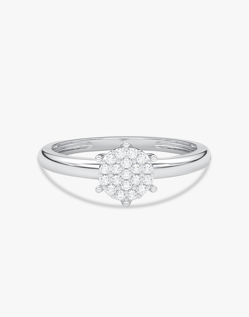 Srebrny pierścionek z brylantami od Venetia Jewels z efektownym diamentowym oczkiem