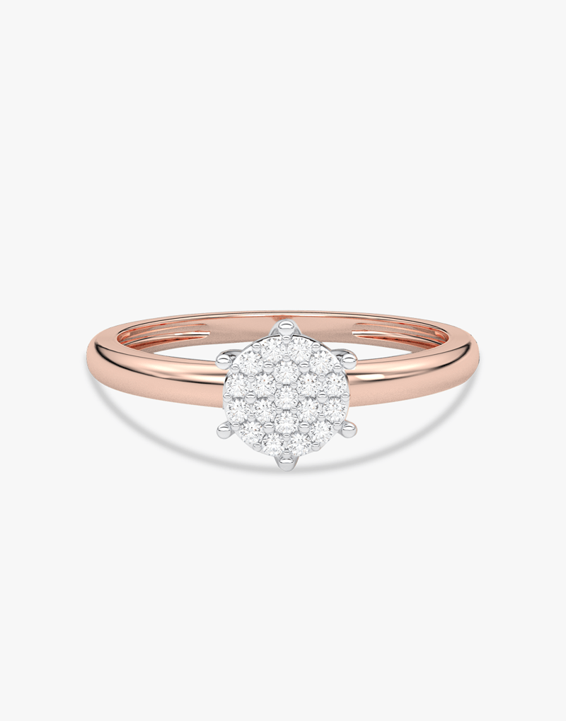 Elegancki pierścionek z brylantami na różowym złocie od Venetia Jewels