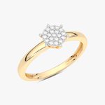 Złoty pierścionek z brylantami od Venetia Jewels z okrągłą brylantową główką