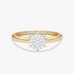 Złoty pierścionek z brylantami z owalną główką, idealny na wyjątkowe okazje