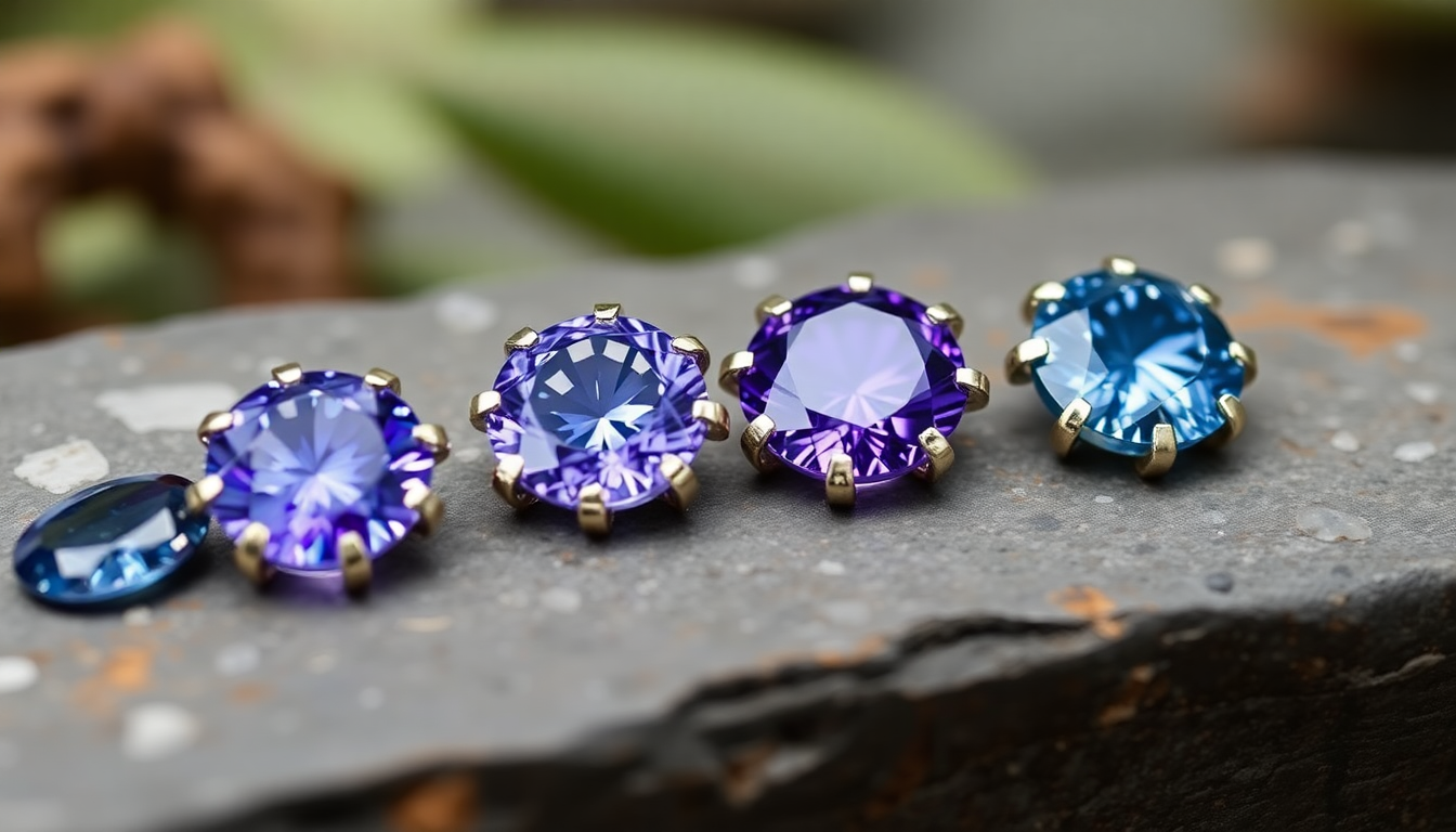 tanzanites polished and unpolished