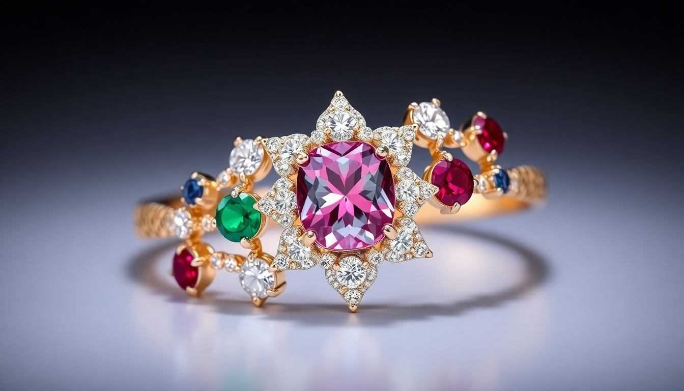 ruby, emerald and sapphire diamond jewellery