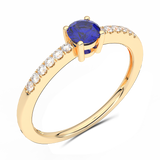 Klasyczny Szafirowy Pierścionek z Brylantami