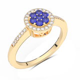 Pierścionek z Szafirowym Kwiatem