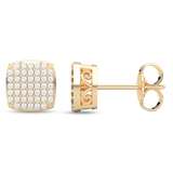 Square Earrings With Diamonds