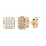 Square Earrings With Diamonds