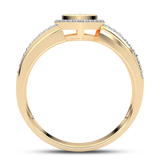 Ring in the shape of a heart with diamonds