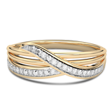 Intertwined Ring with Diamonds