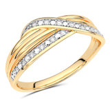 Intertwined Ring with Diamonds