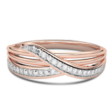 Intertwined Ring with Diamonds