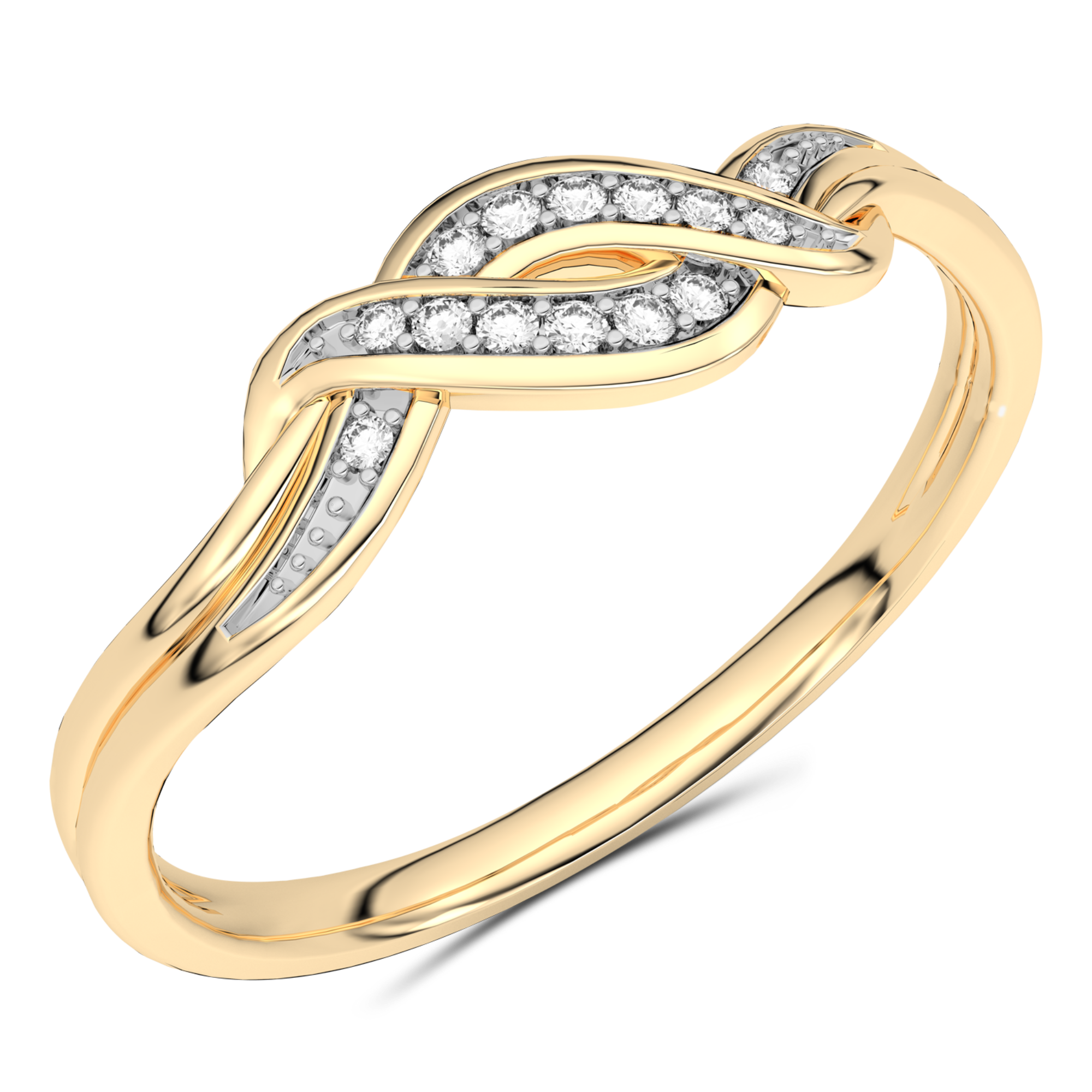 Spleciony pierścionek z brylantami - Venetia Jewels - Venetia Jewels