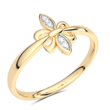 Gold butterfly ring with diamonds - Venetia Jewels