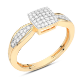 Kwadratowy Brylantowy Pierścionek