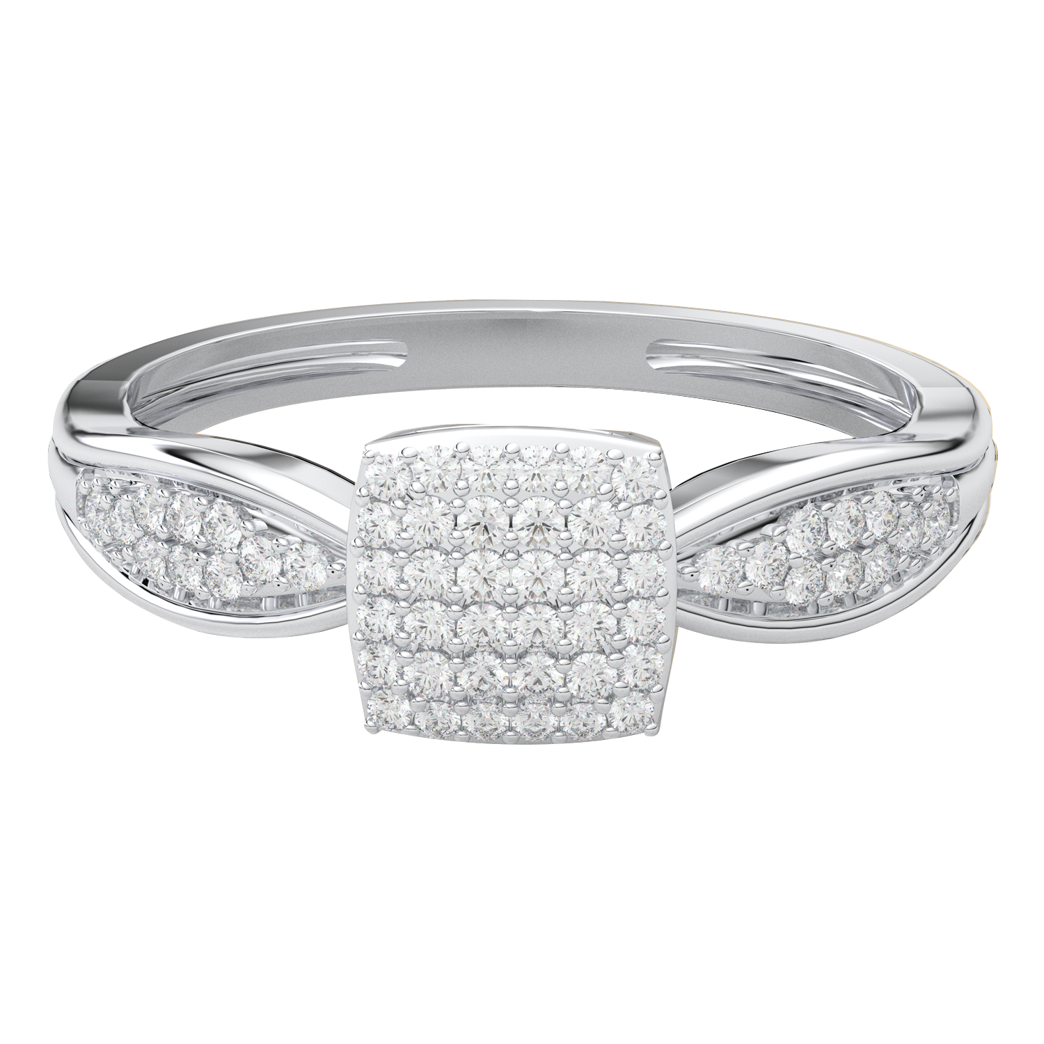 Kwadratowy Brylantowy Pierścionek