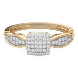 Kwadratowy Brylantowy Pierścionek