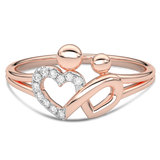 Gold heart ring with diamonds