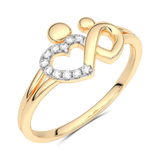 Gold heart ring with diamonds