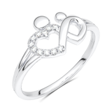 Gold heart ring with diamonds