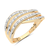 Skręcony Koktajlowy Pierścionek z Brylantami