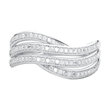 Skręcony Koktajlowy Pierścionek z Brylantami