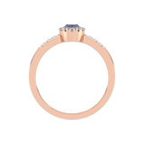 Ring with Blue Sapphire and Diamonds