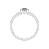 Ring with Blue Sapphire and Diamonds