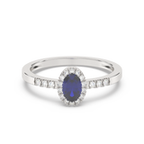 Ring with Blue Sapphire and Diamonds