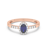 Ring with Blue Sapphire and Diamonds
