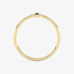 Złoty Pierścionek z Niebieskim Szafirem - Venetia Jewels - 14K złoto z brylantami