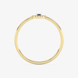 Złoty Pierścionek z Niebieskim Szafirem - Venetia Jewels - 14K złoto z brylantami