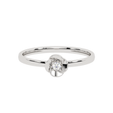 Gold Ring with Floral Motif and Diamond 