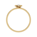 Gold Ring with Floral Motif and Diamond 