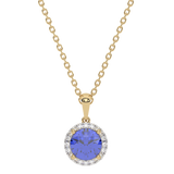 Gold pendant with tanzanite and diamonds