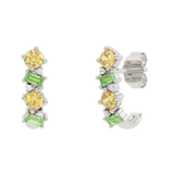 Złote kolczyki z granatami, spessartytami i brylantami