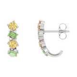 Złote kolczyki z granatami, spessartytami i brylantami