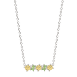 Gold necklace with mint garnets, spessartites and diamonds