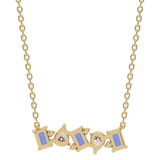 Gold necklace with champagne garnets, tanzanites and diamonds