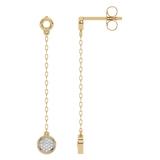 Kolczyki złote wiszące z brylantami