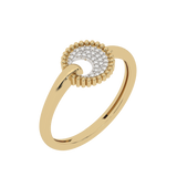Gold Pave Disc Ring 