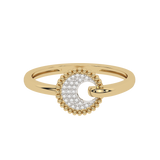 Gold Pave Disc Ring 